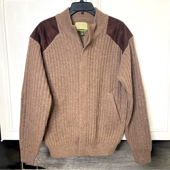 Men's Cabela's Outfitter Series Wool Hunting Jacket Leather Shoulder Pads Size M - Picture 1 of 5